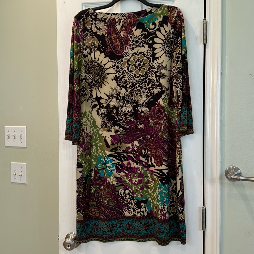 Retro style boat neck sheath dress. Size 14